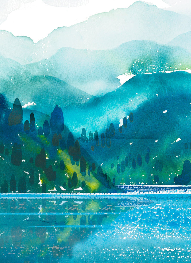 Mountain Range Lake Scenic View