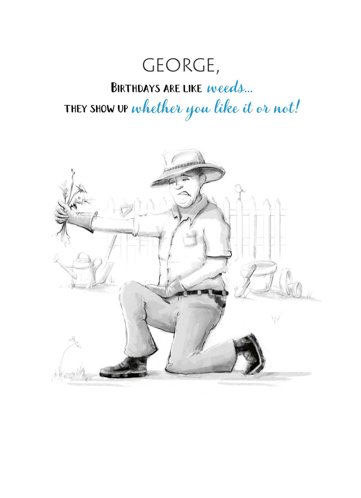 Funny Birthday Editable Gardener For Him Weeds