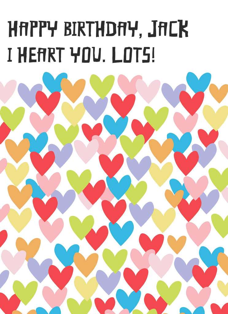 Contemporary Happy Birthday Love Heart Pattern