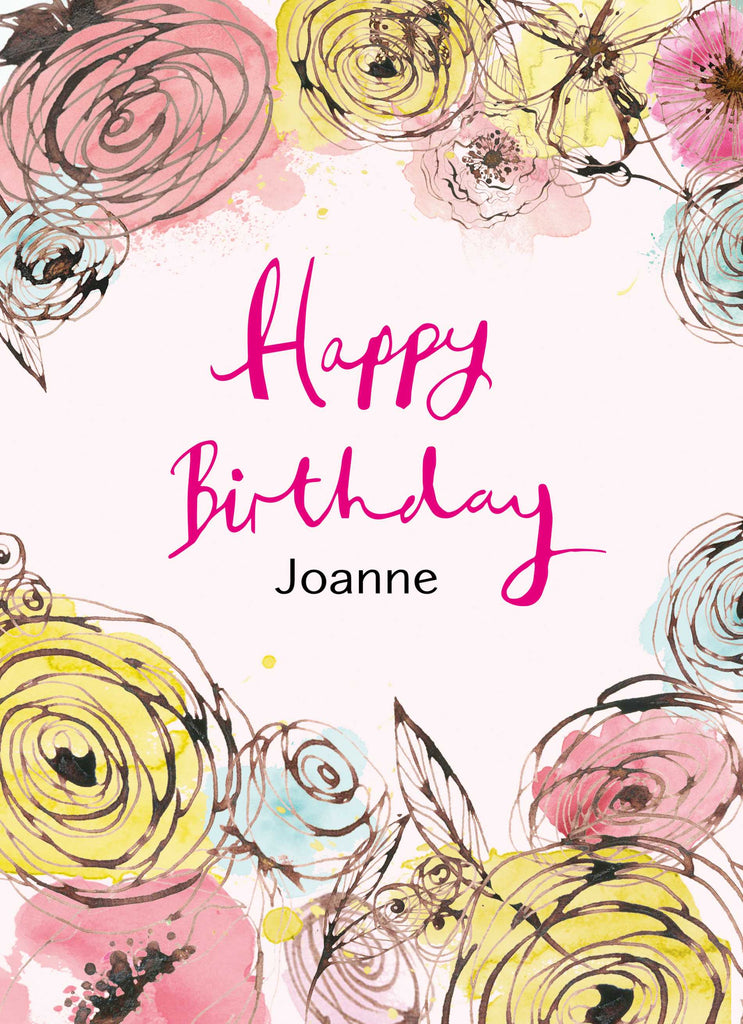 Sister Happy Birthday Classic Floral Pattern Editable