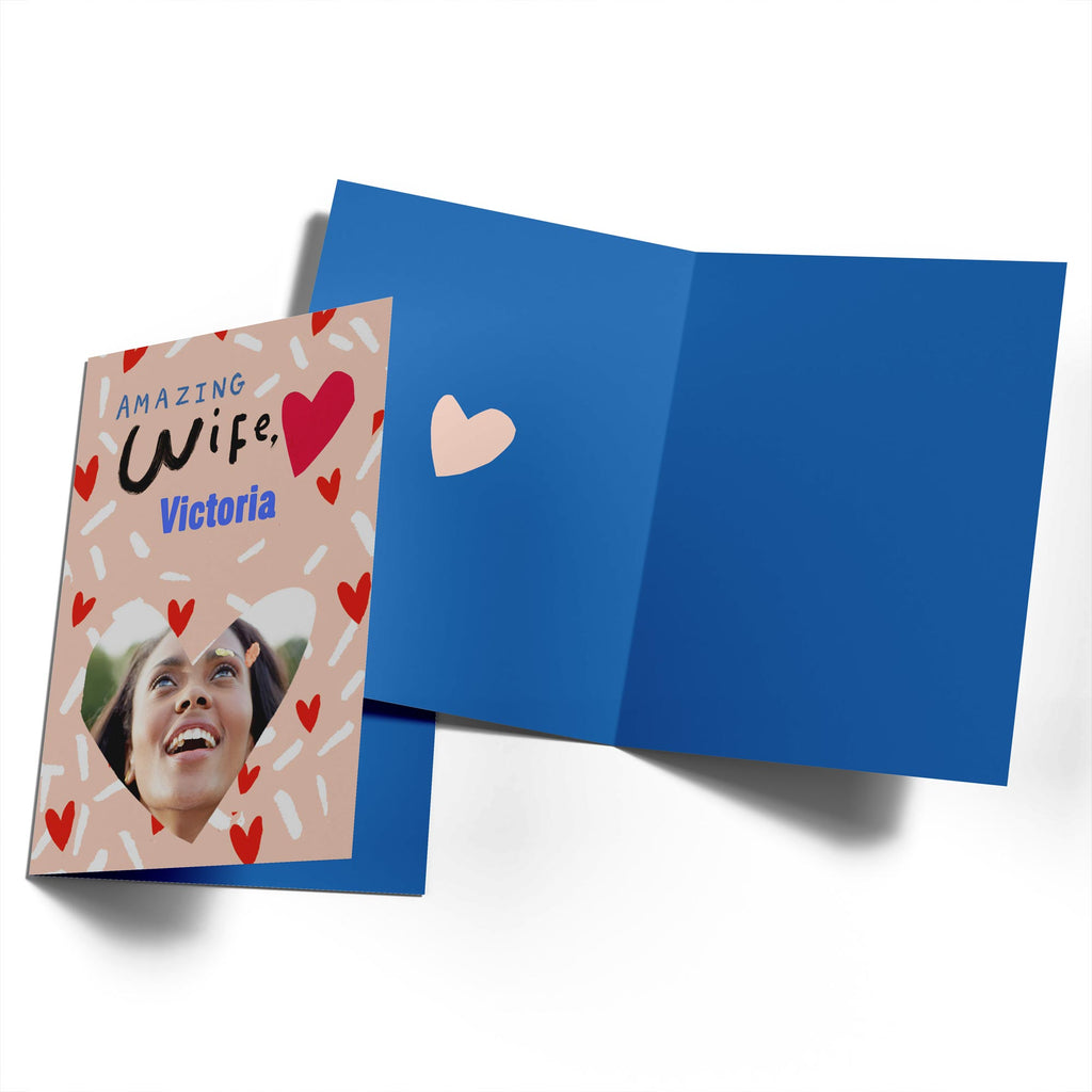 Wife Love Hearts Photo Upload Editable Text