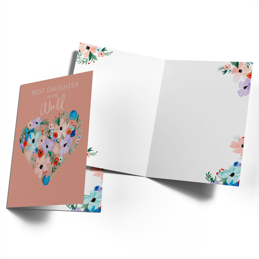 Daughter Multicoloured Flower Love Heart Pattern