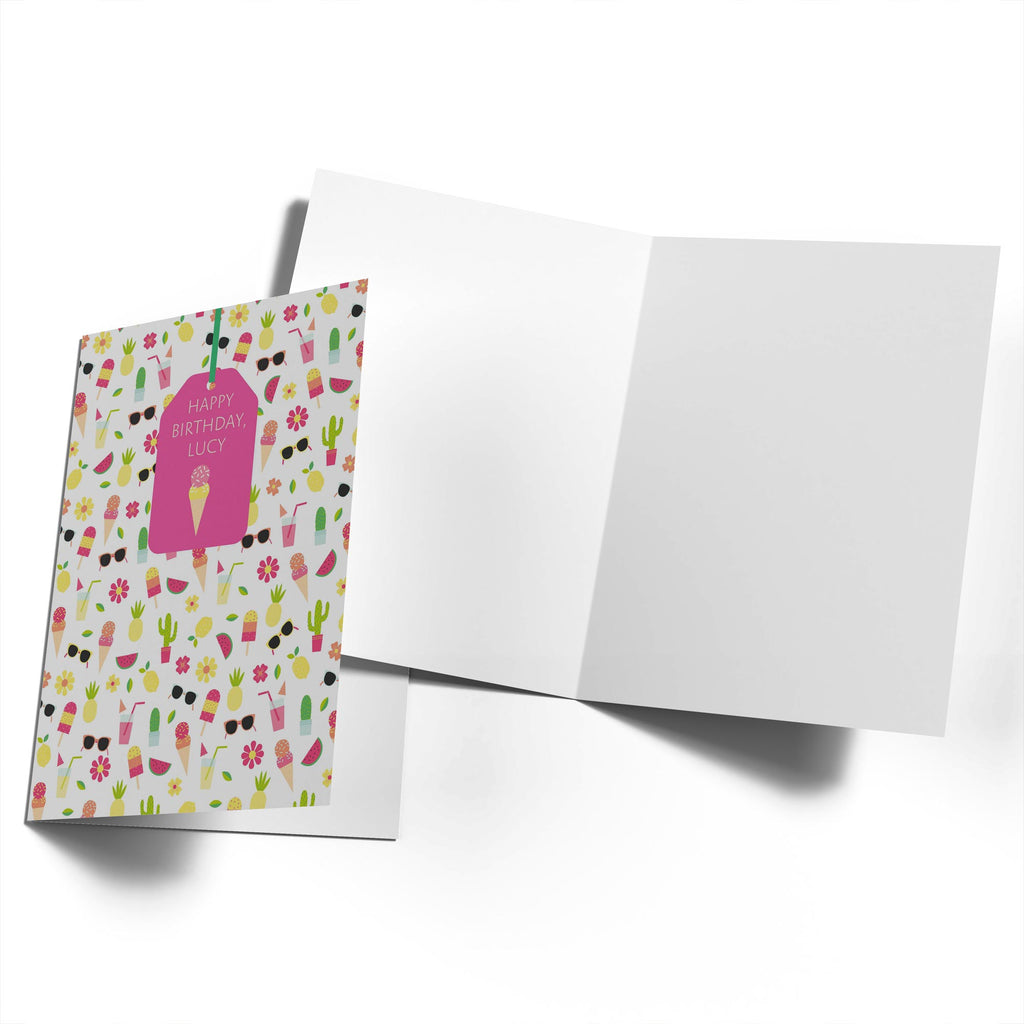 Daughter Happy Birthday Gift Tag Polka Dot Pattern