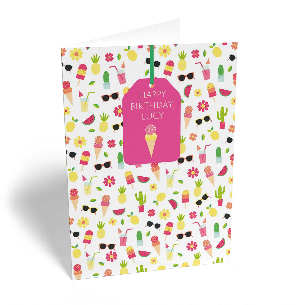 Daughter Happy Birthday Gift Tag Polka Dot Pattern
