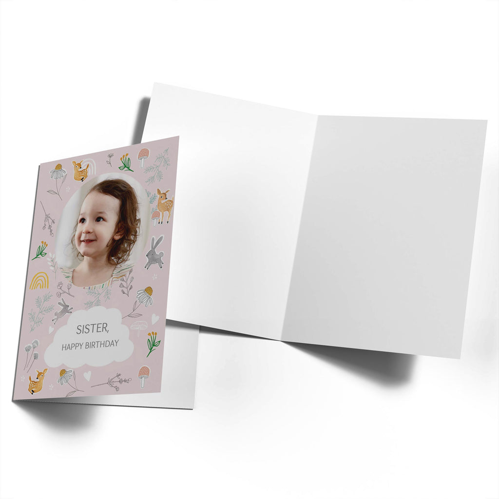Sister Birthday Cute Photo Upload 1 Frame Flowers