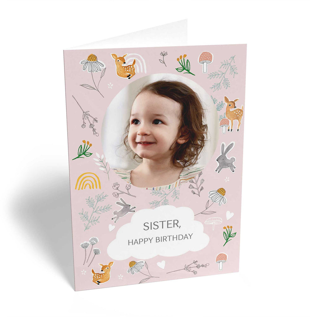 Sister Birthday Cute Photo Upload 1 Frame Flowers