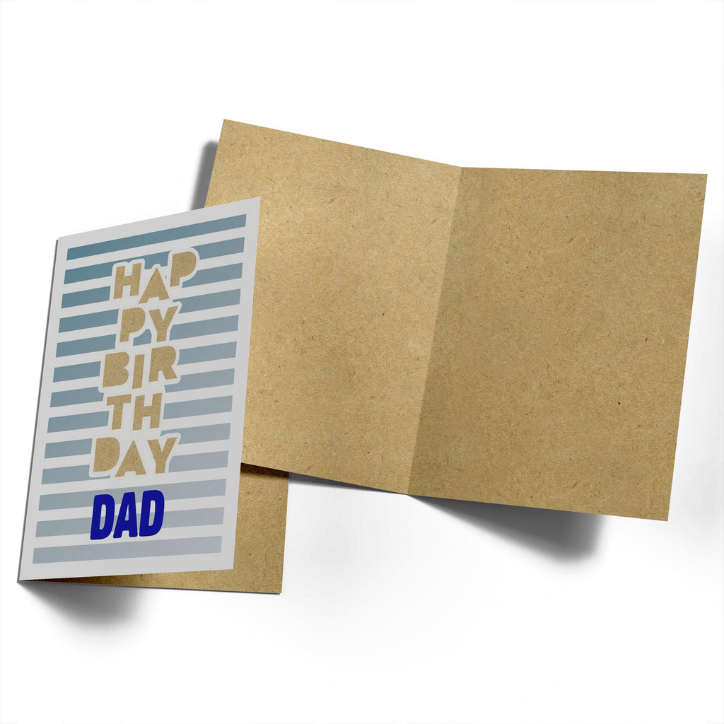 Dad Happy Birthday Striped Pattern Editable Text