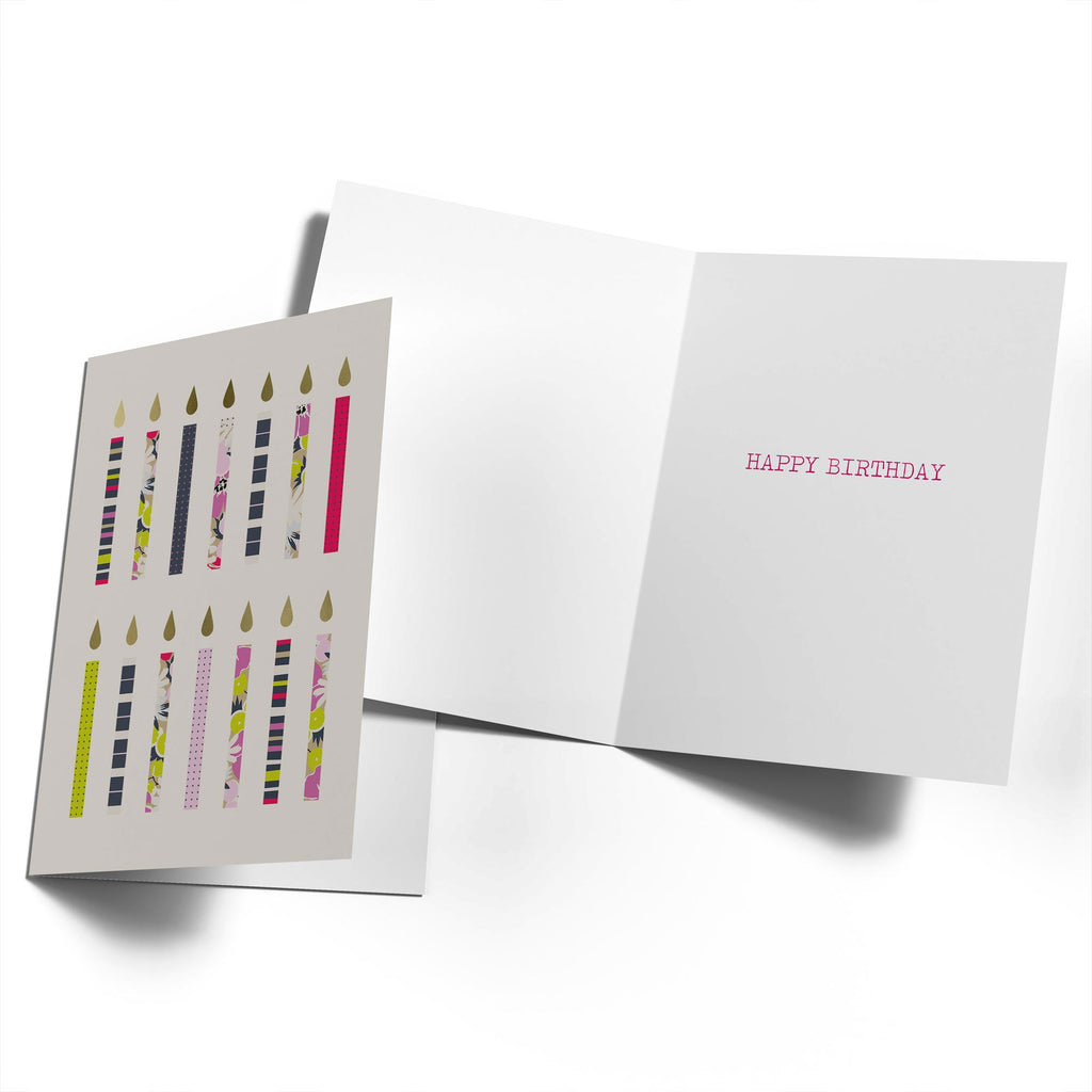 Classic Birthday Illustrated Colourful Candles