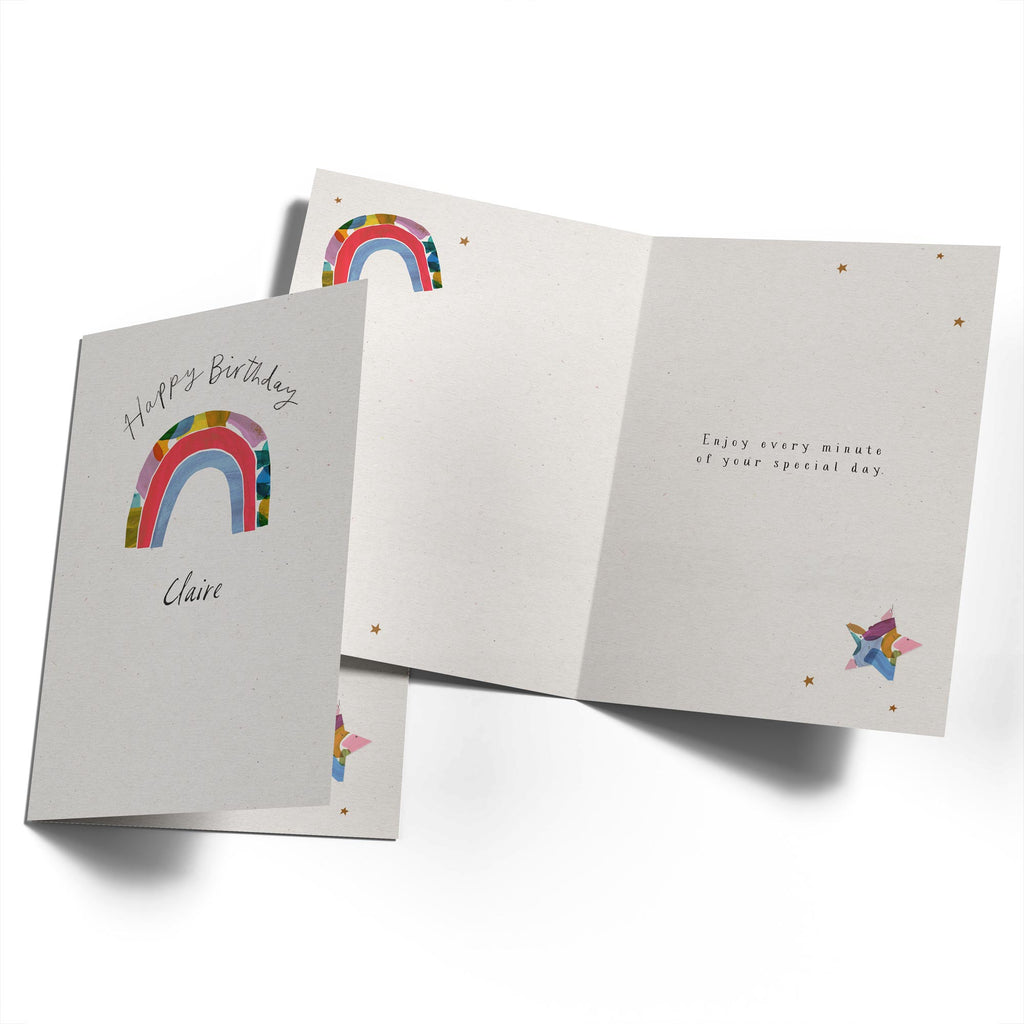 Contemporary Birthday Editable Quirky Rainbow