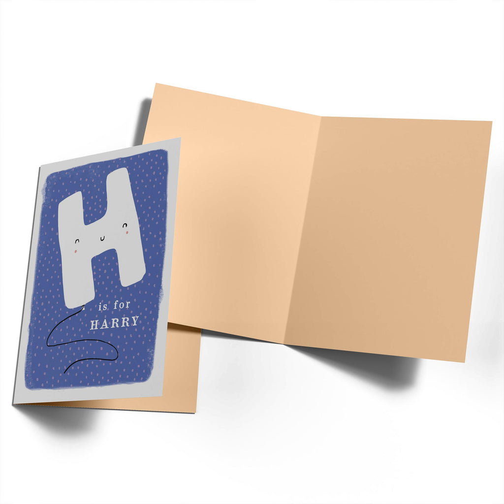 Contemporary Kids Birthday Editable Fun Letter H