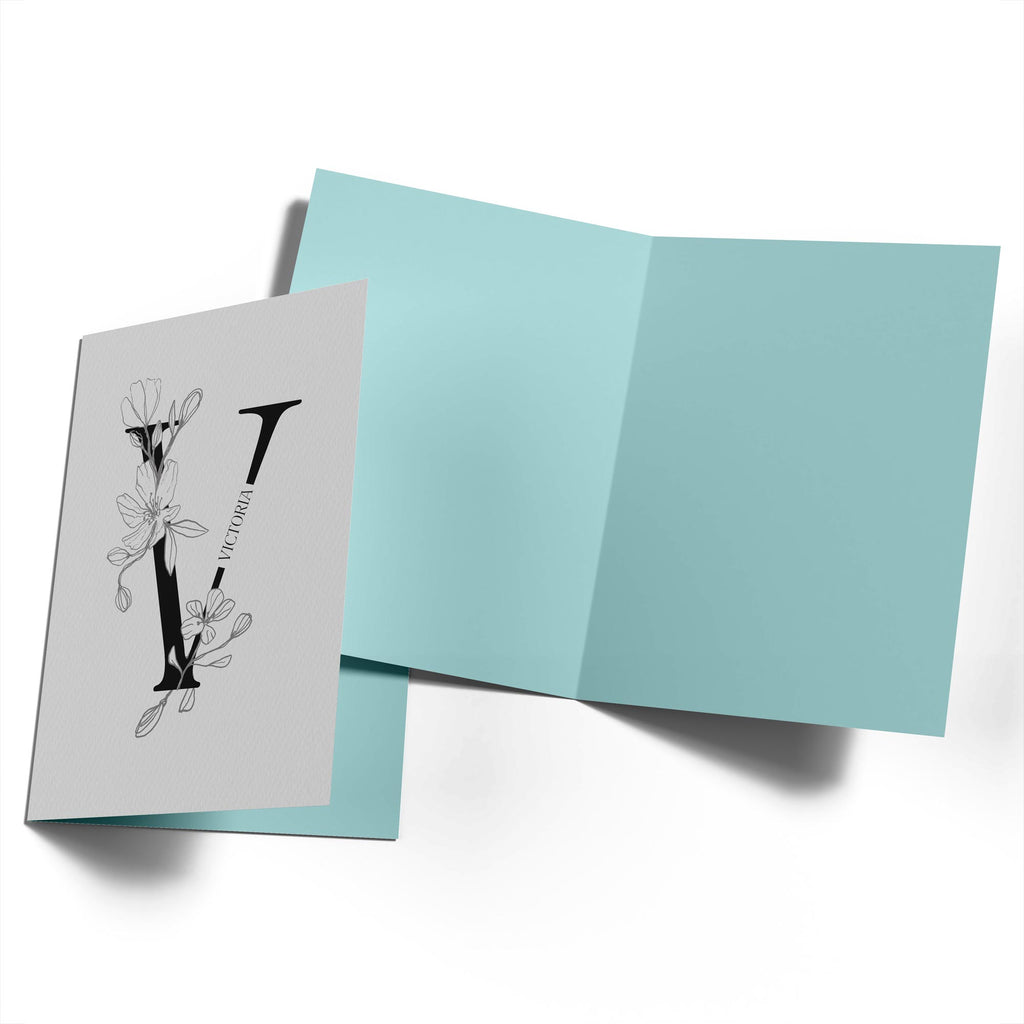 Contemporary Editable Initial Illustrated Letter V