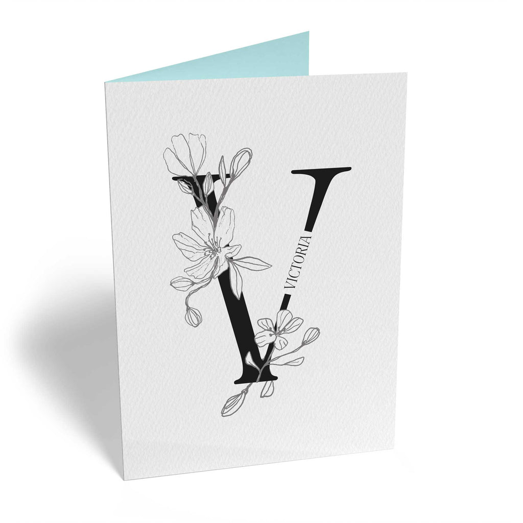 Contemporary Editable Initial Illustrated Letter V