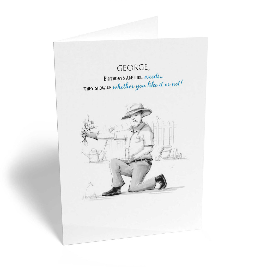 Funny Birthday Editable Gardener For Him Weeds