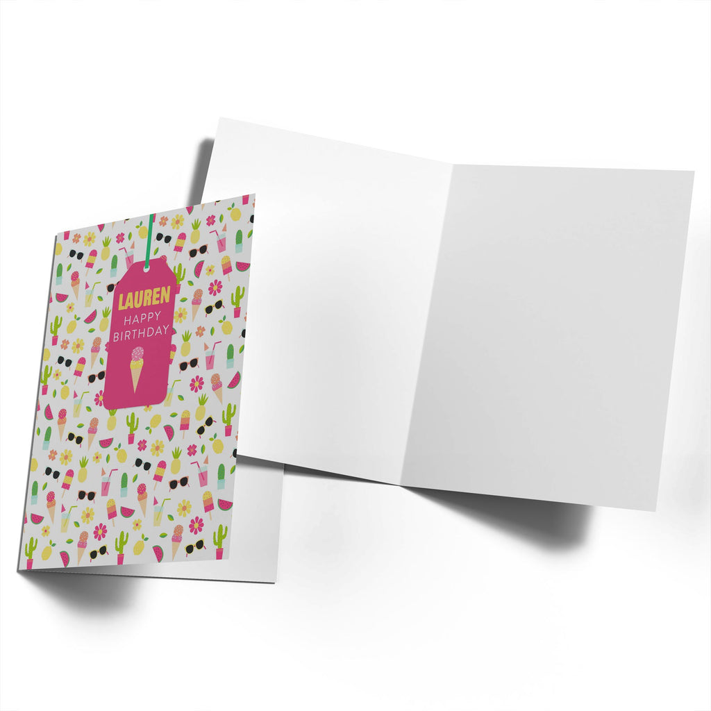 Contemporary Birthday Editable Tropical Summer