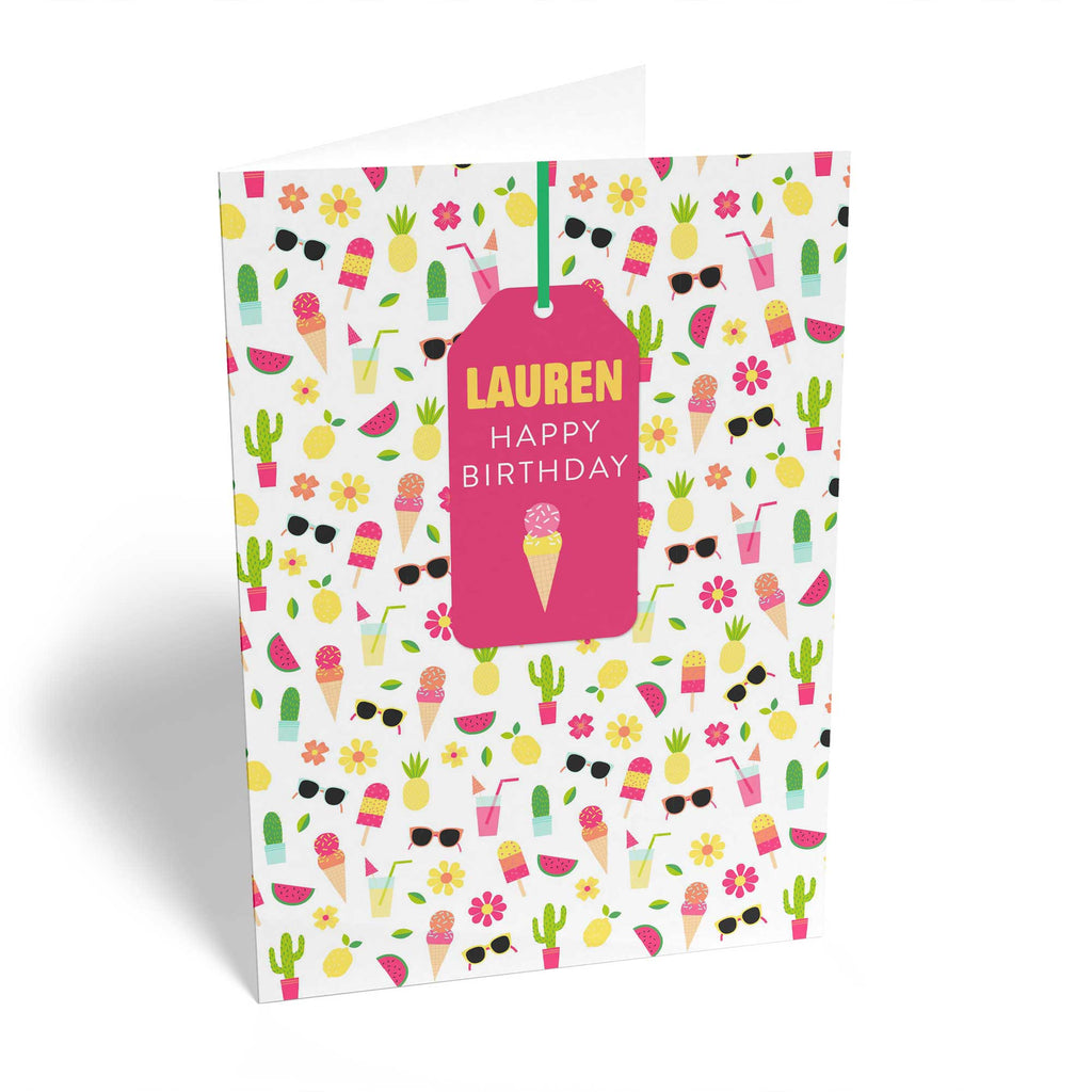 Contemporary Birthday Editable Tropical Summer
