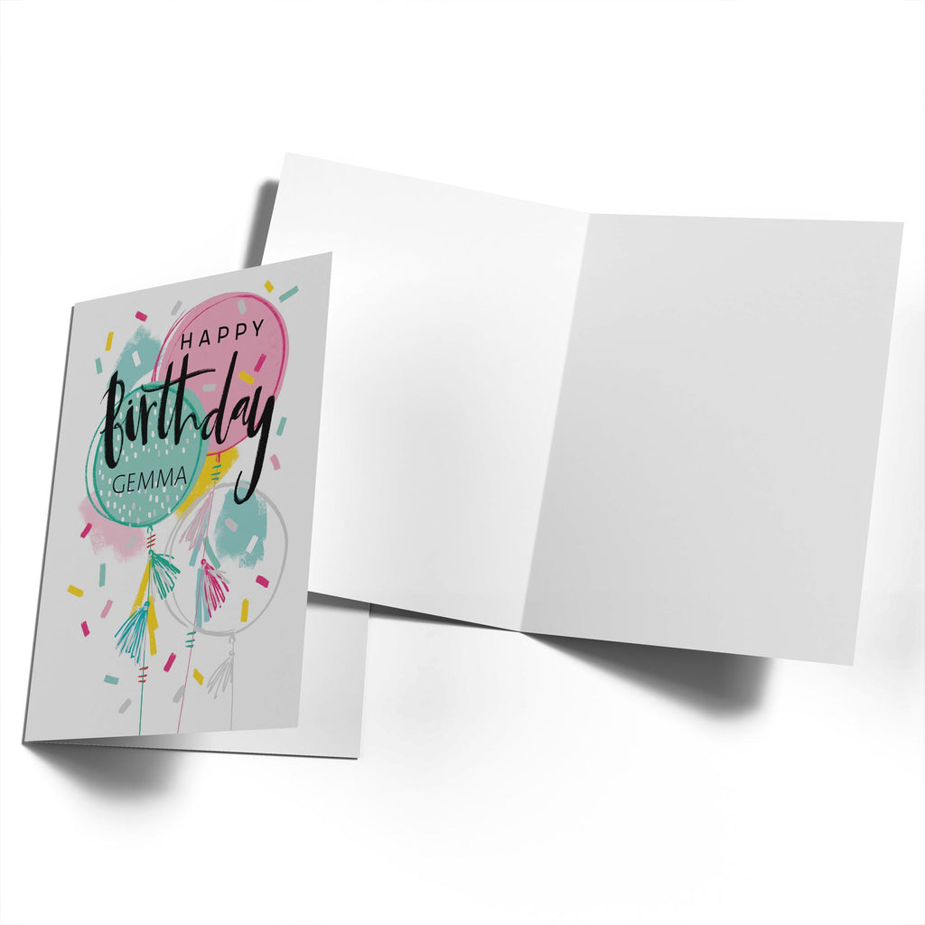 Contemporary Birthday Editable Balloons Confetti