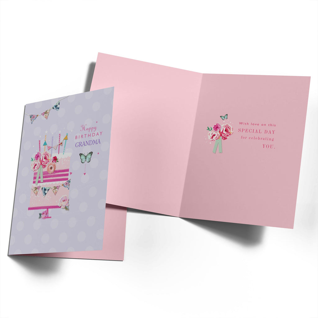 Classic Granny Birthday Editable Cake Butterflies