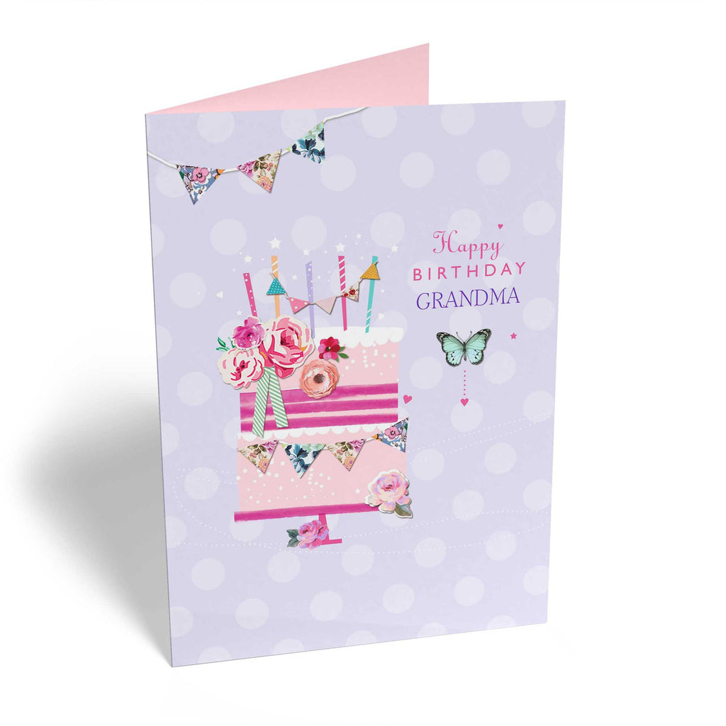 Classic Granny Birthday Editable Cake Butterflies