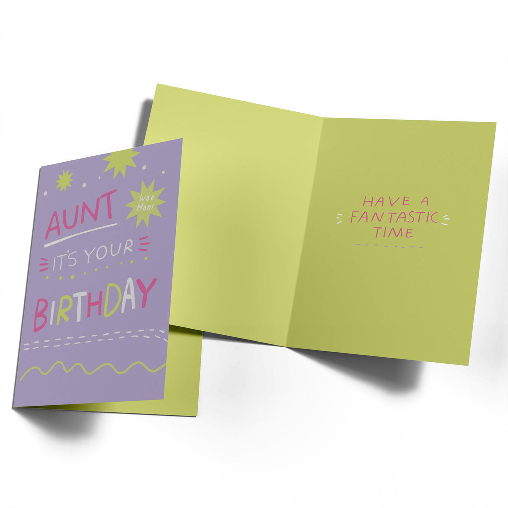 Contemporary Aunt Birthday Editable Colourful Text