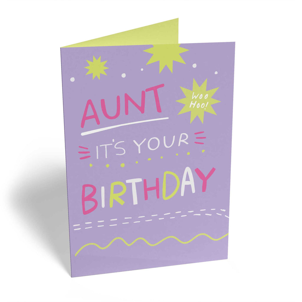Contemporary Aunt Birthday Editable Colourful Text