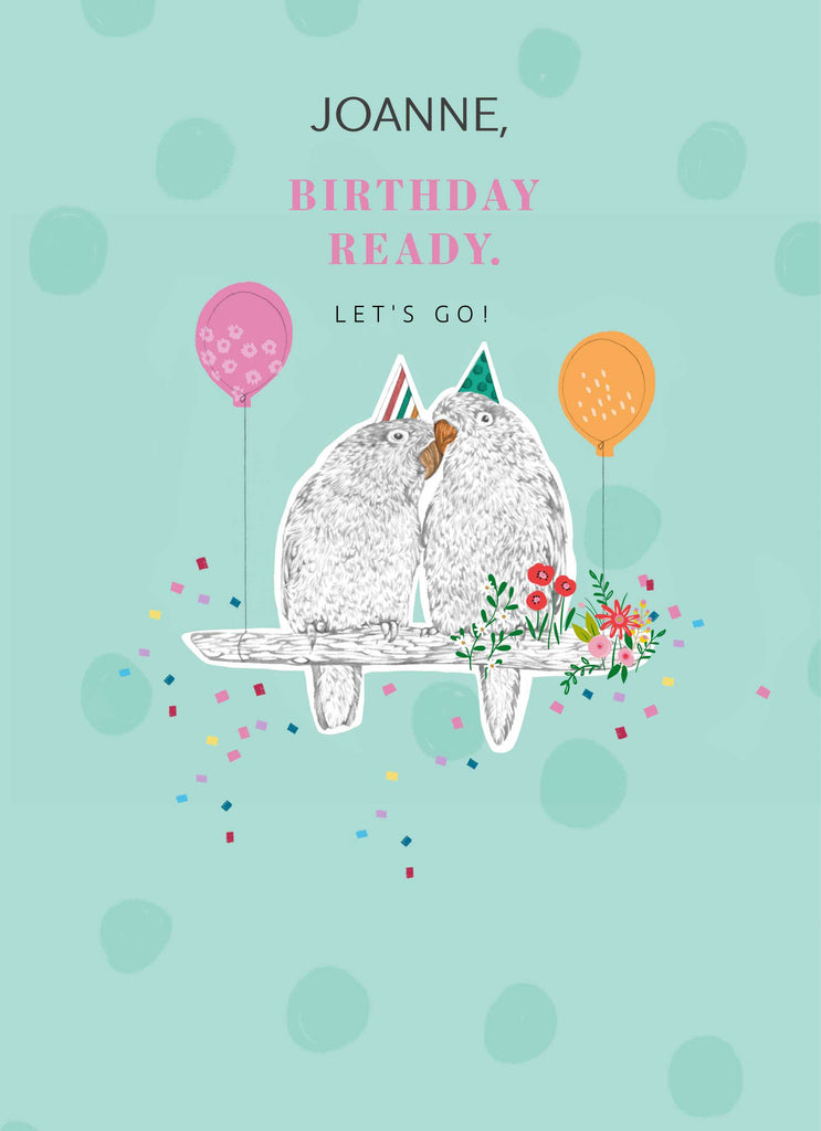 Contemporary Editable Quirky Birds Birthday Ready
