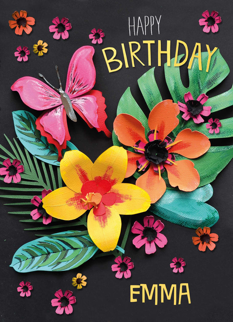 Sister Birthday Classic Colourful Flowers Editable