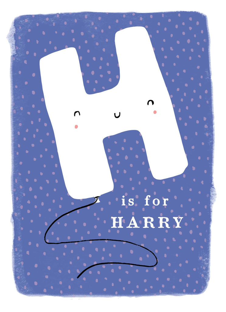 Contemporary Kids Birthday Editable Fun Letter H
