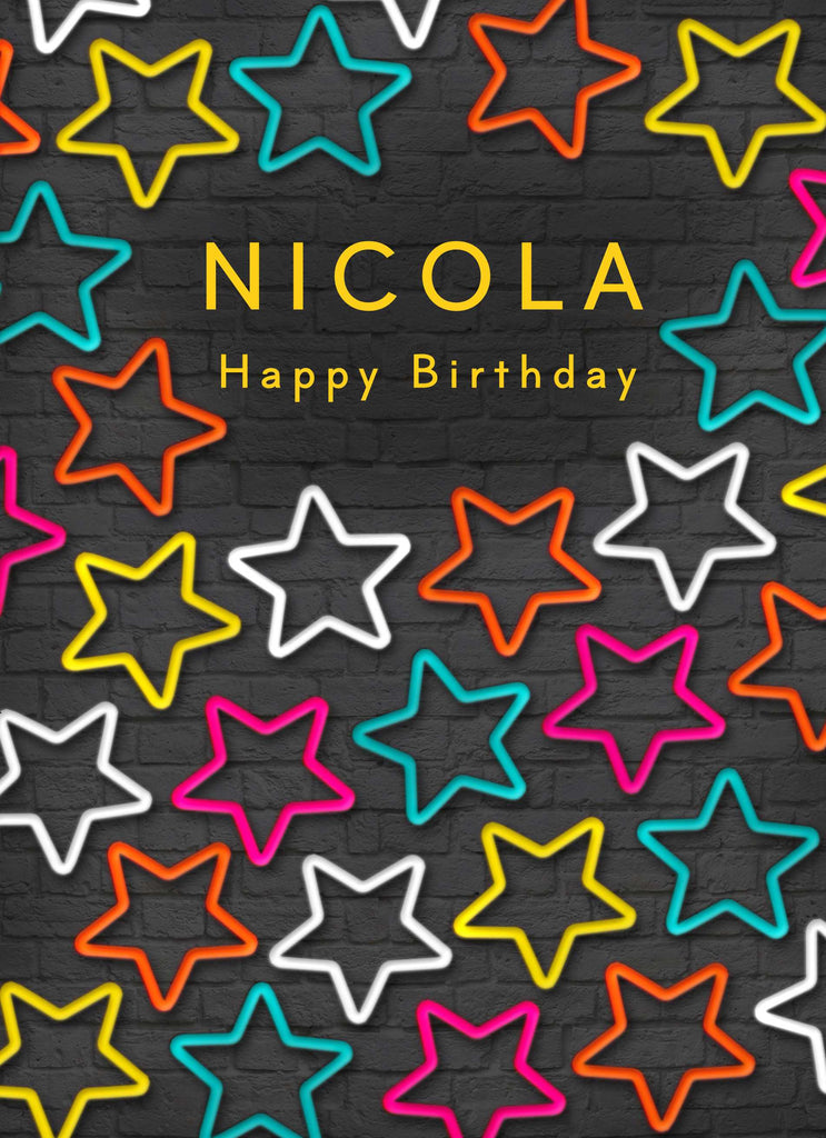 Contemporary Birthday Editable Colourful Stars