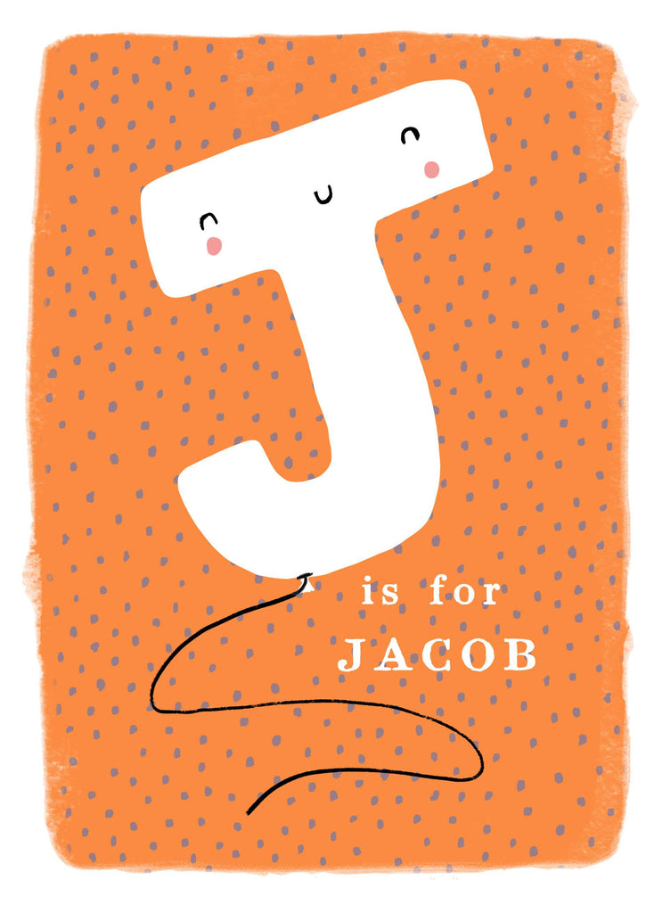 Contemporary Kids Birthday Editable Fun Letter J