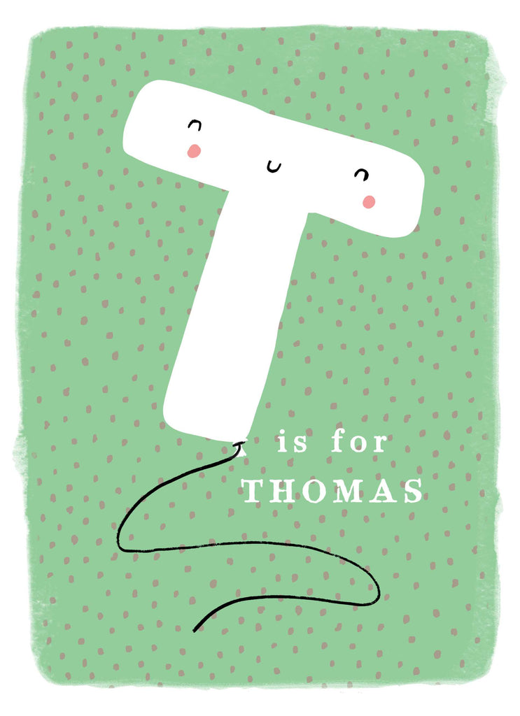 Contemporary Kids Birthday Editable Fun Letter T