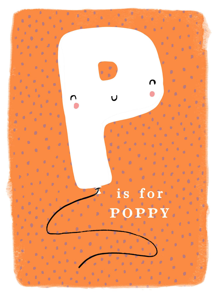 Contemporary Kids Birthday Editable Fun Letter P