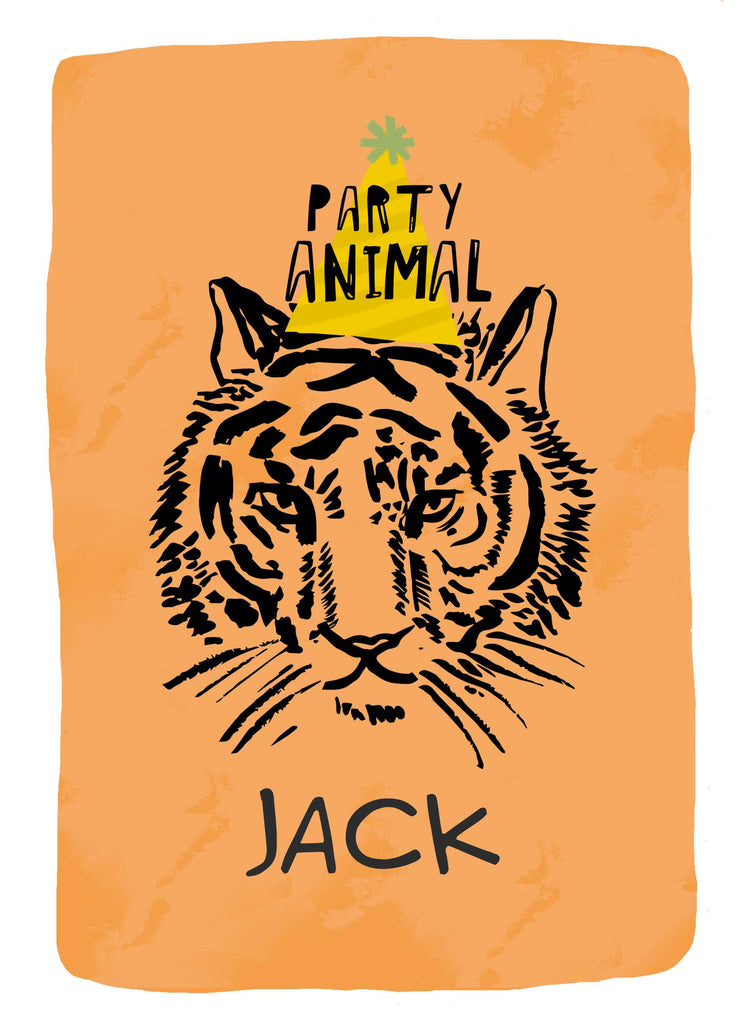 Contemporary Birthday Editable Party Animal