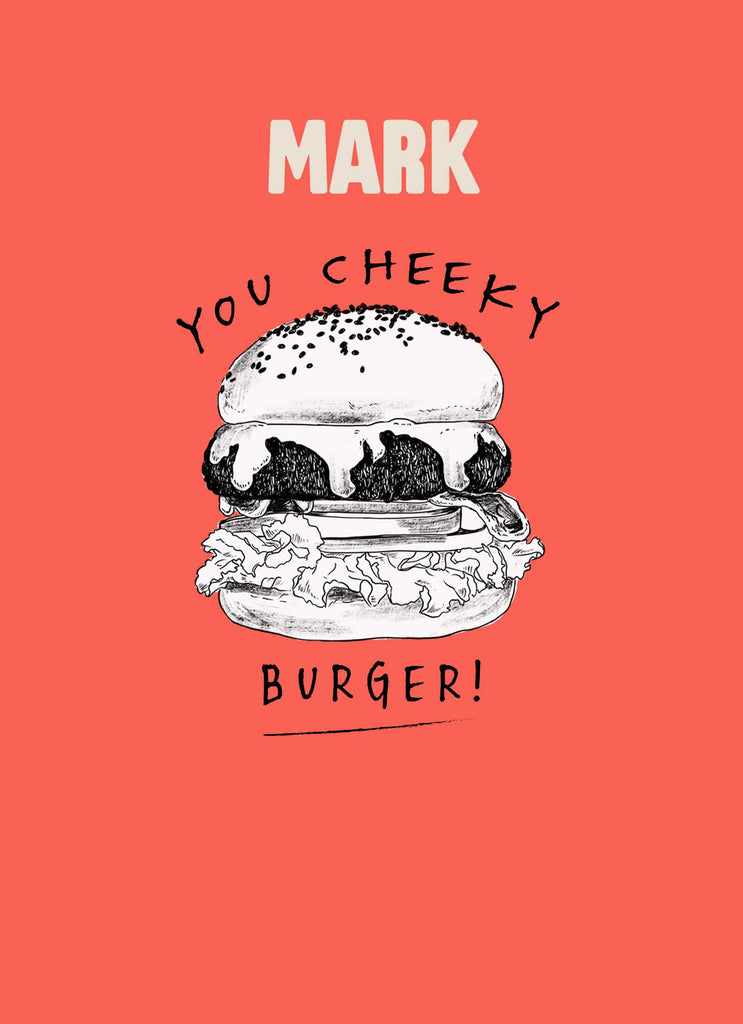 Funny Birthday Editable Illustrated Cheeky Burger