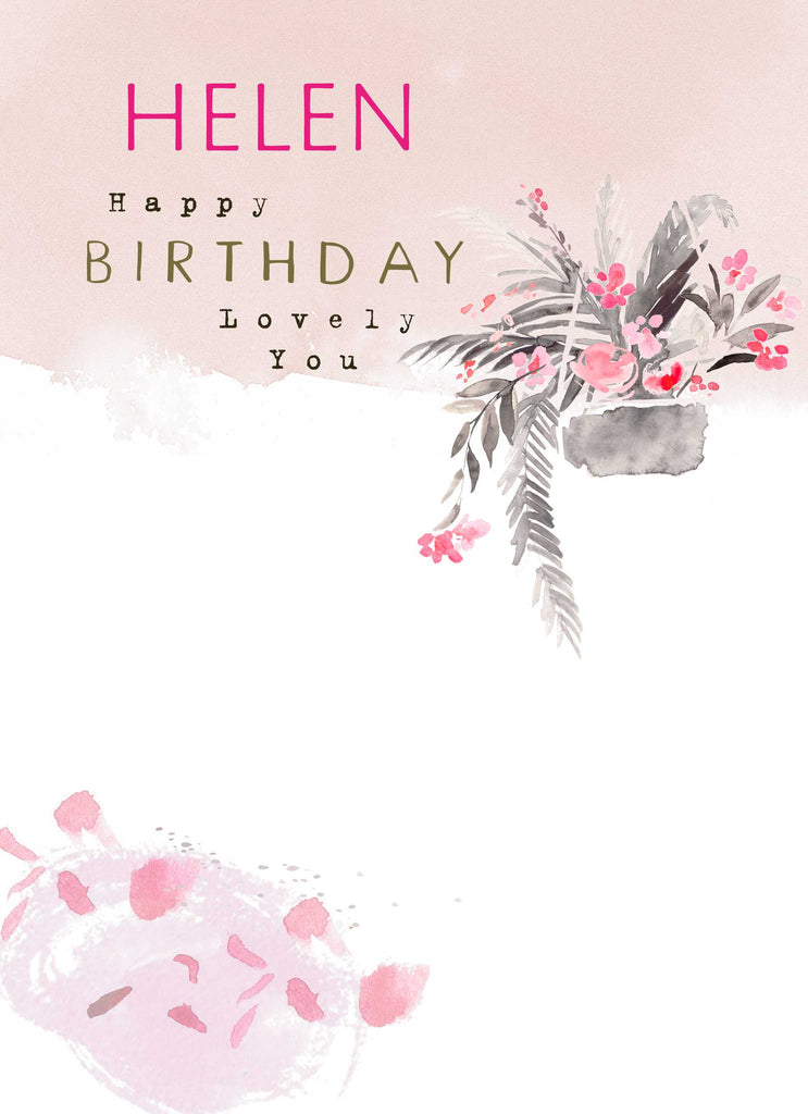 Classic Birthday Editable Illustrated Hanging Basket Lovely You