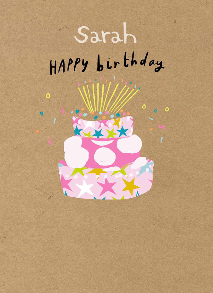 Contemporary Birthday Editable Illustrated Cake And Candles