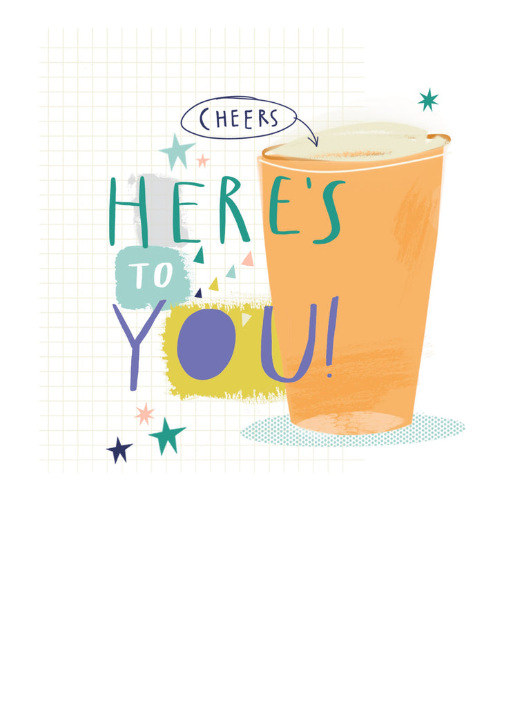 Contemporary Birthday Illustrated Beer Cheers