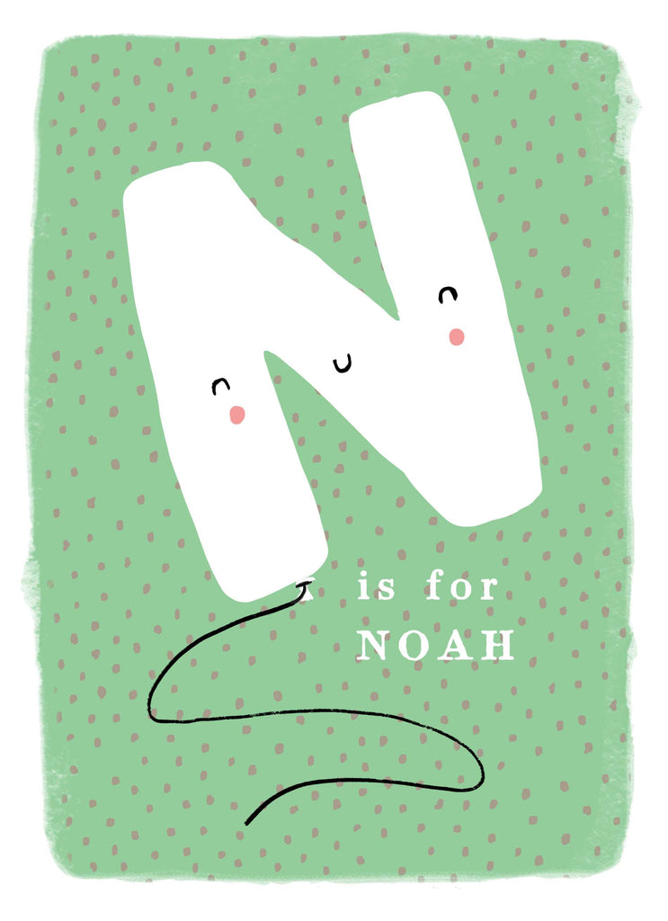 Contemporary Kids Birthday Editable Fun Letter N