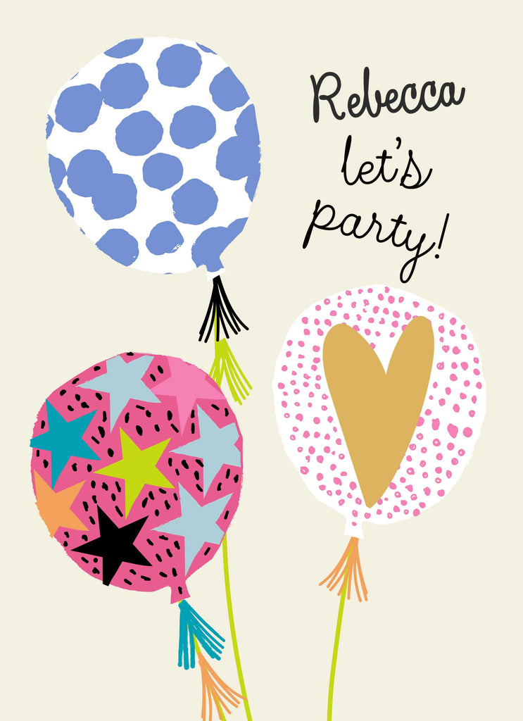 Contemporary Birthday Editable Illustrated Balloons