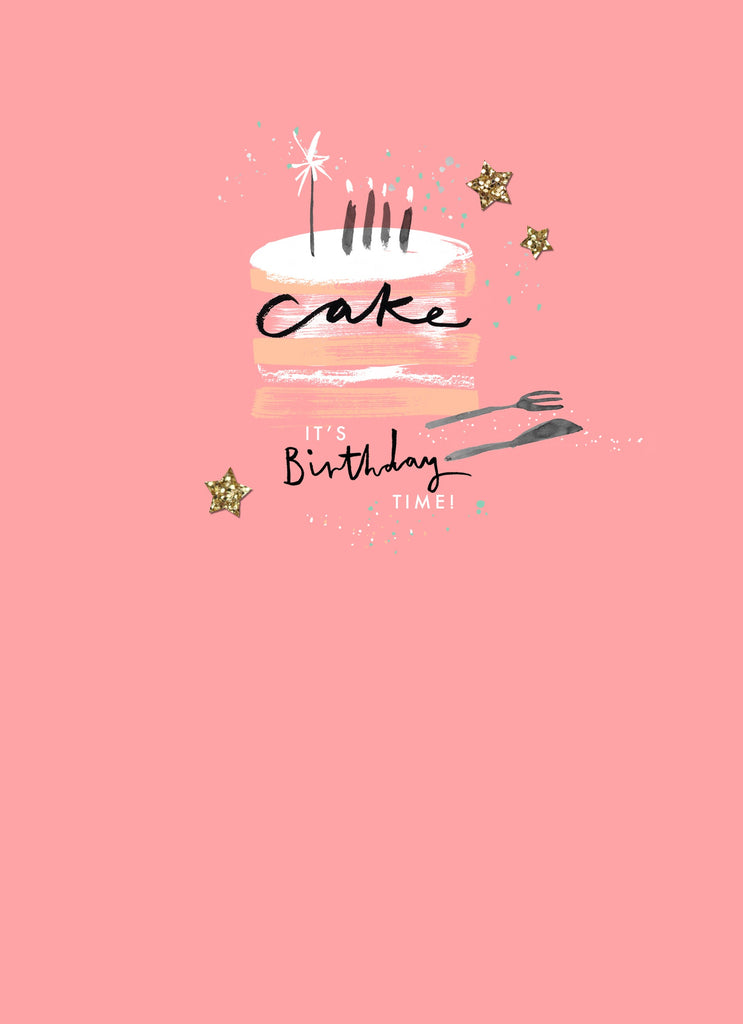 Contemporary Illustrated Cake Birthday Time