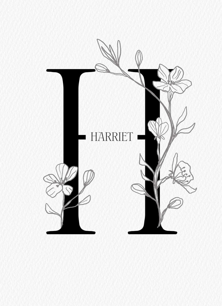 Contemporary Editable Initial Illustrated Letter H