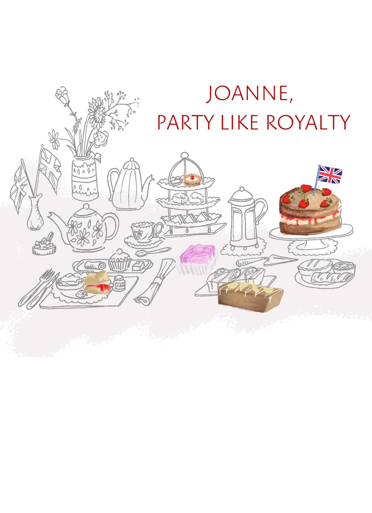 Birthday Classic Illustration Afternoon Tea Party