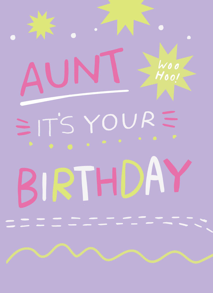Contemporary Aunt Birthday Editable Colourful Text