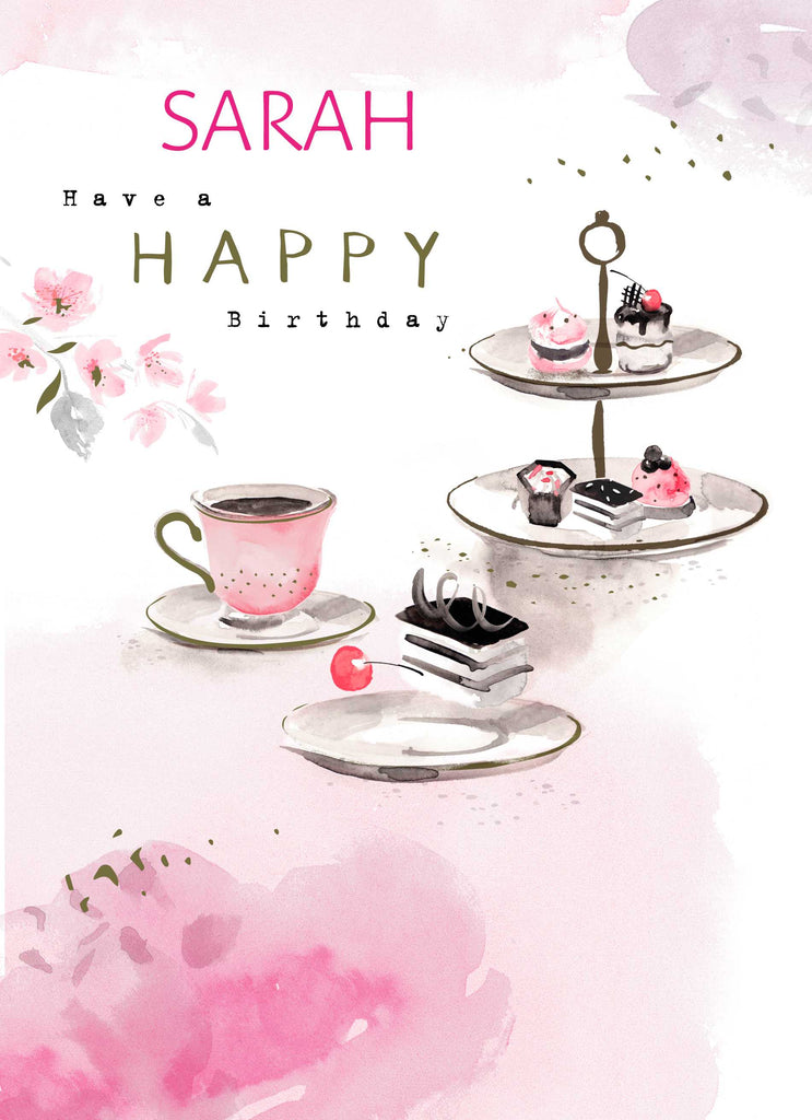 Classic Birthday Editable Illustrated Afternoon Tea