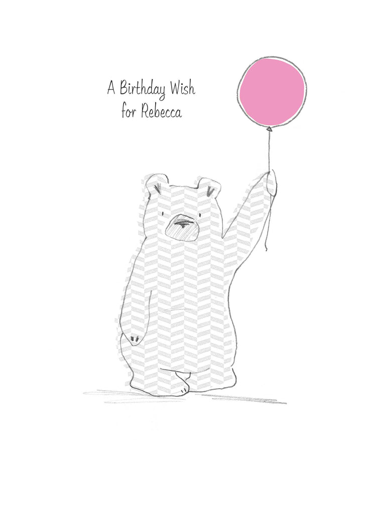 Cute Daughter Bear Balloon Editable