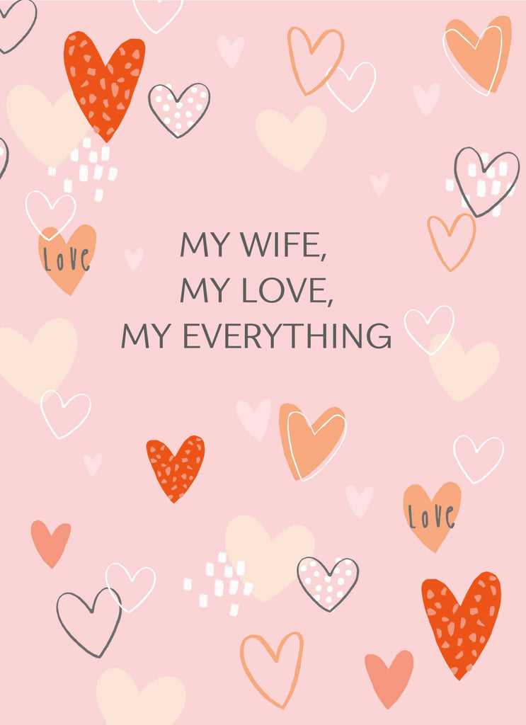 Wife Contemporary Love Heart Pattern Editable Text